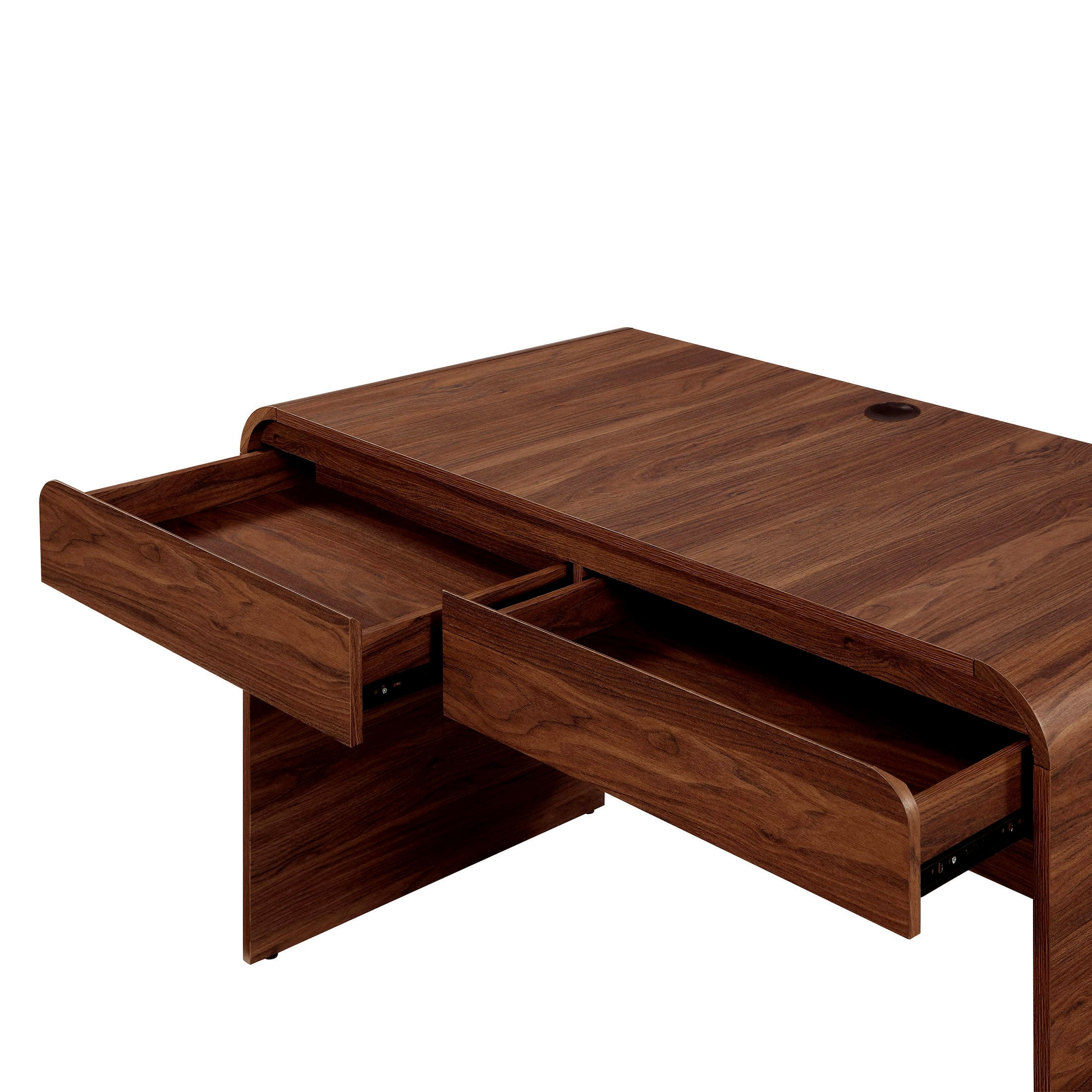 Better Homes & Gardens Juliet Curved Desk with Storage, Walnut Finish