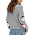 thumbnail image 4 of Winter Sweaters for Women Casual For Long Sleeve Pullover Cute Fuzzy Santa Pattern Crew Neck Loose Sweaters Features: Ugly Christmas Sweaters, 4 of 9