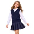 thumbnail image 3 of FASHOFT Boys Sweater Vest School Uniform Sleeveless Sweaters Solid Kids Knit Vest V neck Sleeveless Pullover Sweaters Tops 6-7 Years, 3 of 9