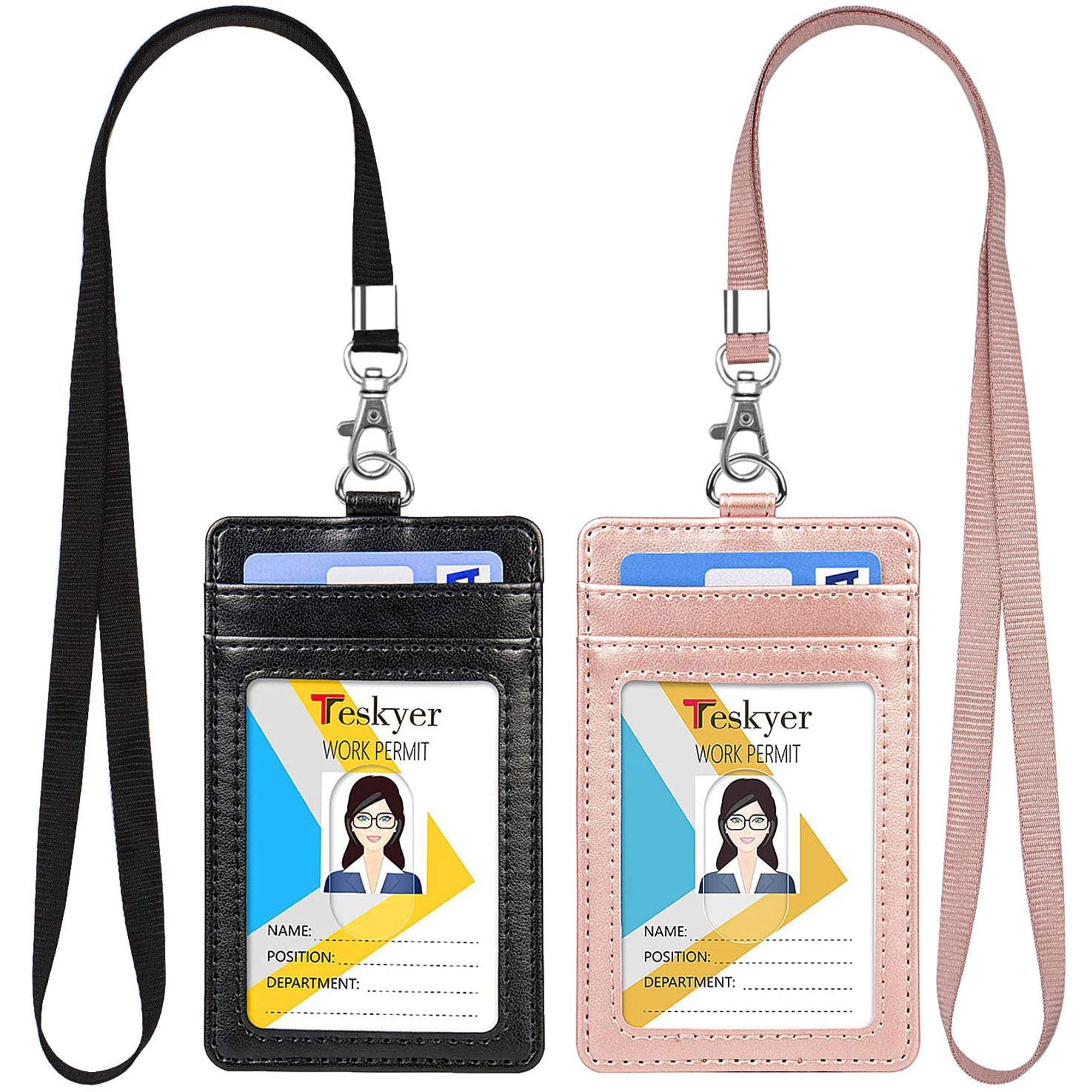 PU Leather Work Pass ID Card Badge Holder/Credit Card Holder Name ID