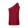 thumbnail image 5 of asdoklhq 2025 Summer Fall Womens Tops Clearance under $5 One Shoulder Tops for Women Summer Chiffon Shirts Tie Bow Knot Sleeveless Tank Tops Loose Fit Red S, 5 of 7