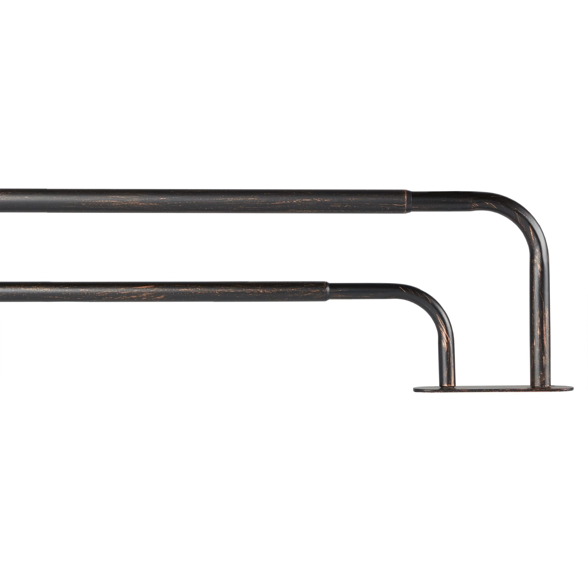 Exclusive Home Fetter Wrap Around Double Curtain Rod, Oil Rubbed Bronze, Adjustable 83.5"-120"
