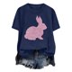 thumbnail image 4 of Tops de Cuello Alto para las Mujeres Amante Impreso Camiseta Cuello Redondo Manga Corta, Poliéster Spandex, 4 of 7