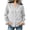 Gray, variant on Women's Fall Button Down Blouses Lightweight Thin Henley Long Sleeve Tops with Smocked Flounce Cuffs Casual Solid Color Fall Shirts S