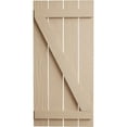 thumbnail image 2 of Ekena Millwork 23 1/2"W x 64"H Rustic Four Board Spaced Board-n-Batten Sandblasted Faux Wood Shutters w/Z-Board (Per Pair), Primed Tan, 2 of 10