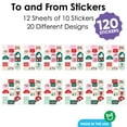 thumbnail image 6 of Big Dot of Happiness Christmas Stockings Gift Tag Stickers, Assorted Winter Holiday Party Gift Tag Labels, To and From Stickers - 12 Sheets - 120 Stickers, 6 of 8