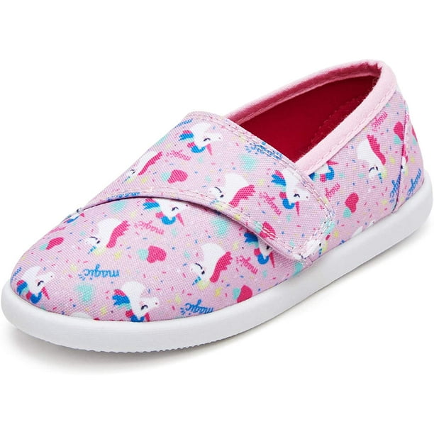 K KomForme Casual Kids Shoes Pink Unicorn SlipOn Flat Size 82