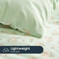 thumbnail image 7 of - Floral Comforter Set, Coquette Cottagecore Aesthetic Flower Shabby Chic Pattern for Women Teen Girls, Soft Lightweight Bedding, 3 Pieces, Green Pink, Full Size, 7 of 7