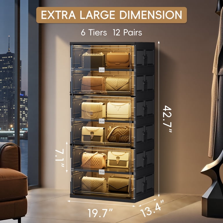 JEKO&JEKO 6-Tier Single Column Foldable Purse and Handbag Storage
