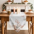 thumbnail image 3 of Table Runners 72 Inches Long, Fall Leaves Cotton Linen Kitchen Dining Coffee Table Runner for Party Home Decor, Farmhouse Orange Eucalyptus Leaf Floral Tabletop Dresser Scarves Runner 13x72 Inch, 3 of 9