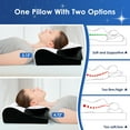 thumbnail image 5 of Ergonomic Cervical Memory Foam Pillow for Neck Pain Relief, Orthopedic Contour Pillow with Breathable Cover, for Side, Back, and Stomach Sleepers, Queen Size 23.6"x14.2"x4.7", Black, 5 of 9