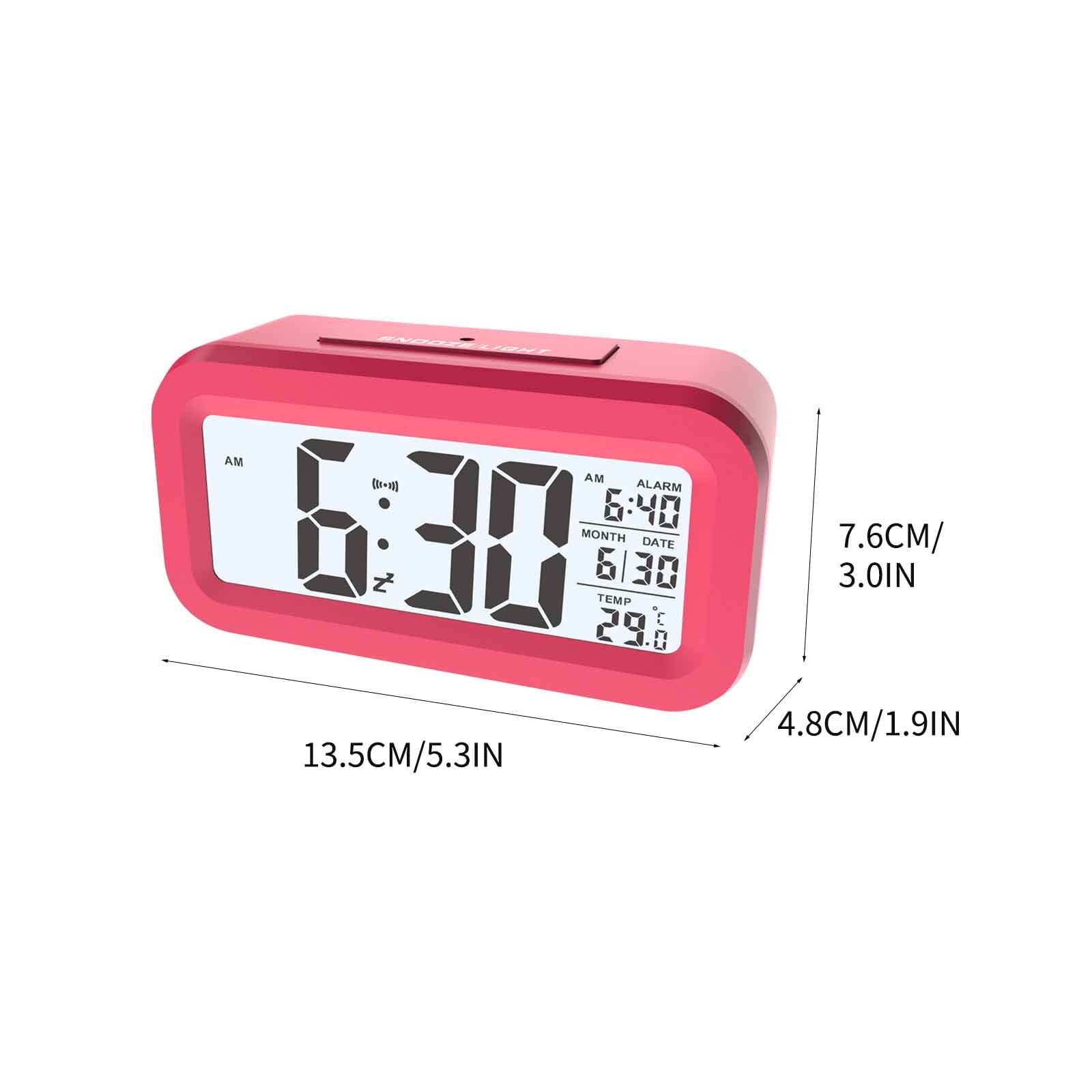 Digital Alarm Clock with Indoor Temperature Display,Battery Operated,Snooze Light Mode,12/24H LCD Display for Bedrooms Heavy Sleepers Kids Travel Bathroom Desk Smart Clock