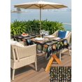 thumbnail image 5 of Outdoor Tablecloth with Umbrella Hole for Patio/Picnic/Party/Camping, Tropical Cactus Waterproof Table Cloth Rectangle Table Cover Washable, Spring Summer Potted Plants Black Plaid (52"x 70"), 5 of 8