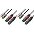 thumbnail image 1 of Cable J&D 2 RCA a 2 XLR hembra de 6 pies para altavoz y micrófono de condensador, 1 of 7
