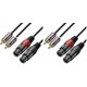 thumbnail image 1 of Cable J&D 2 RCA a 2 XLR hembra de 6 pies para altavoz y micrófono de condensador, 1 of 7