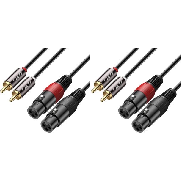 Cable J&D 2 RCA a 2 XLR hembra de 6 pies para altavoz y micrófono de condensador