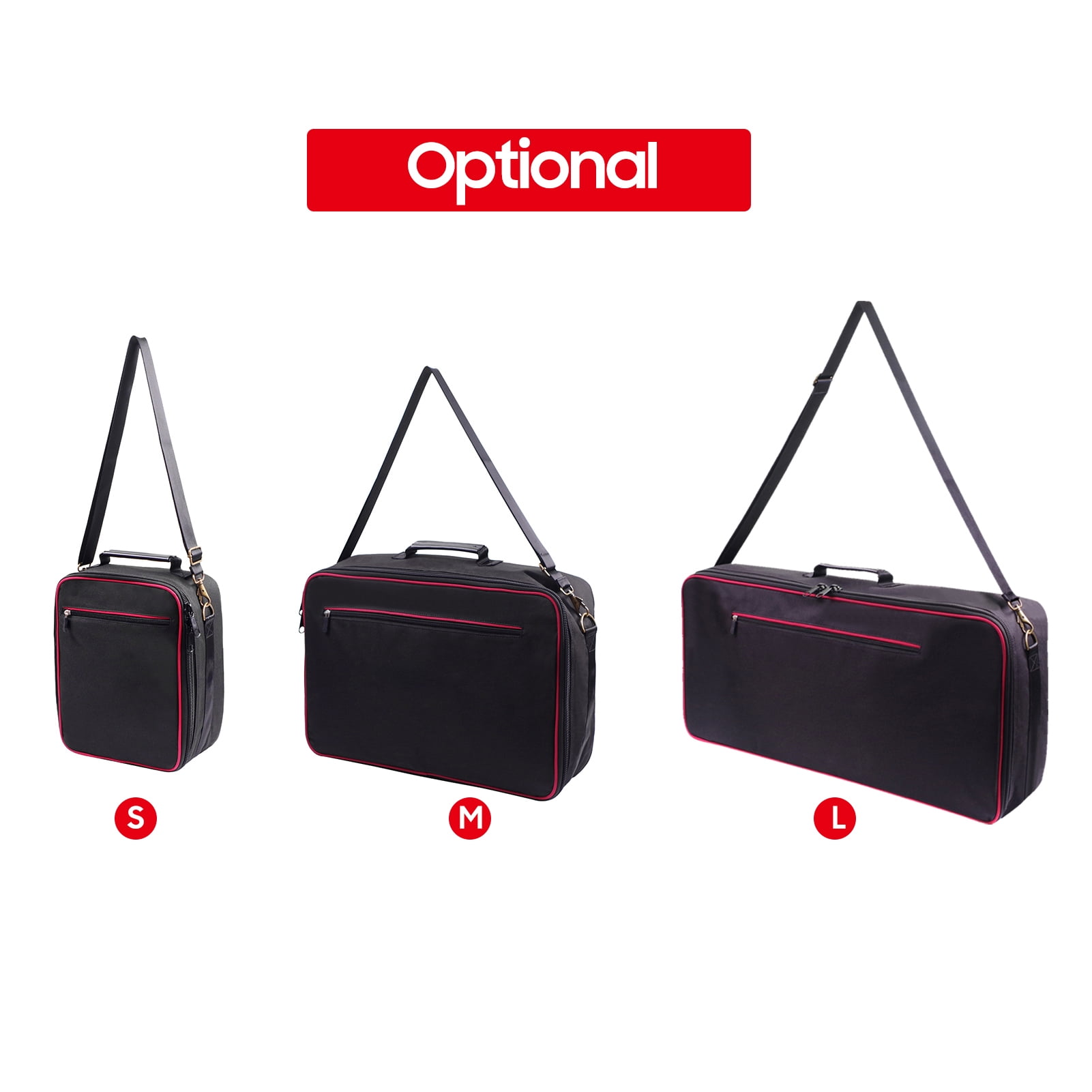 Pedal Board Carrying Bag Board Effect Pedal Bag Guitar Pedal Board Carry Bag Oxford Cloth Portable Zipper Handbag Shoulder Bag with Detachable Strap Black