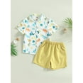 thumbnail image 2 of Bagilaanoe 2pcs Toddler Baby Boys Hawaii Outfits Print Short Sleeve Shirt Tops + Shorts 9M 12M 2T 3T 4T 5T Kids Summer Short Pants Set, 2 of 9