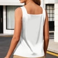 thumbnail image 5 of Women's Satin V Neck Wide Strap Tank Tops Solid Color Loose Casual Shirts For Work Party And Vacation, 5 of 6