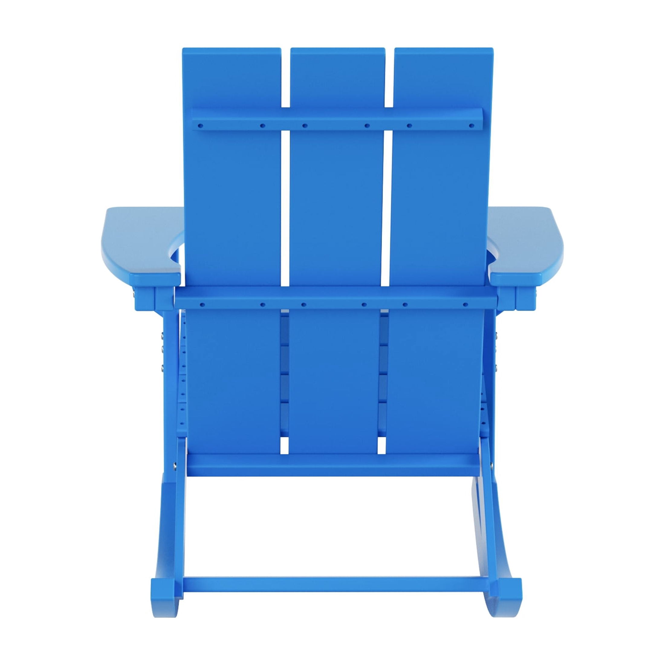 GARDEN Set of 2 Modern Plastic Outdoor Rocking Chairs for Patio Porch, Pacific Blue