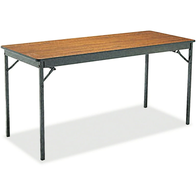 Special Size Folding Table, Rectangular, 60w x 18d x 30h, Walnut/Black Special Size Folding Table, Rectangular, 60w x 18d x 30h, Walnut/Black