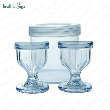 SoulGenie ChillEyes Portable Unisex Counter Bowl Eye Wash Unit, Blue Transparent, 0.35 lb, 2 Pcs