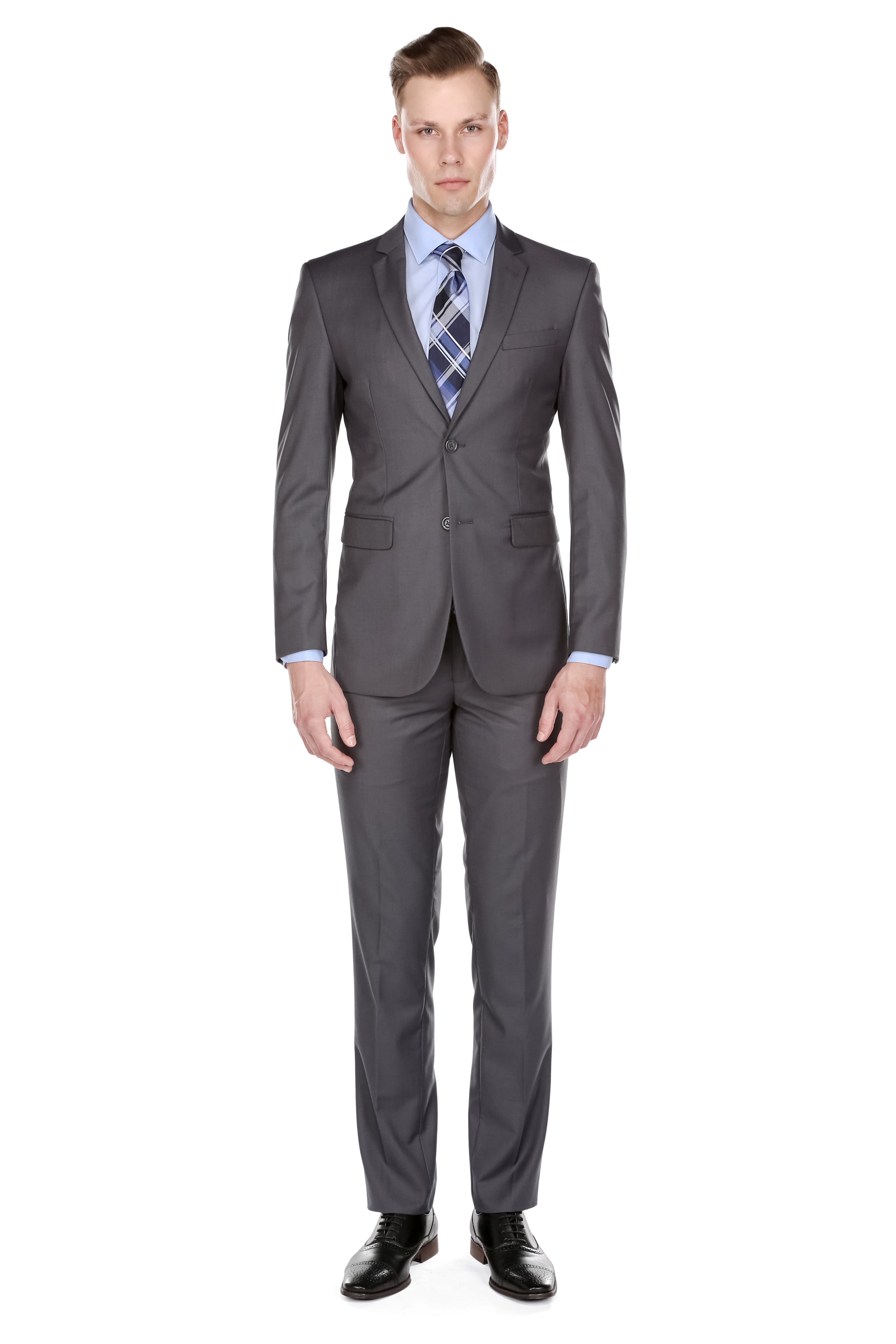 Geoffrey Beene Boys Slim Fit 2-Piece Check Suit