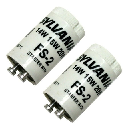 Osram Sylvania Fluorescent Starter, 2 Pack, for F14/F15/F20 Preheat, Automotive Starters