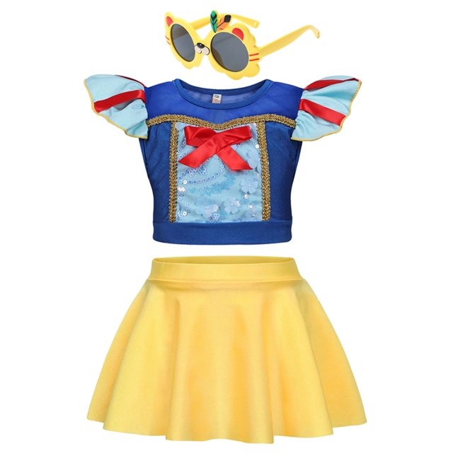 2024 traje de baño para niña, traje de baño, traje de baño de princesa de verano, Bikini blanco como la nieve Rapunzel, lindo traje de baño, conjunto de ropa de hadas