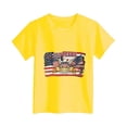 thumbnail image 4 of YDFCWXW 250 Years of Freedom Shirt V-Neck T-Shirt, Girl's Vintage Flag Patriotic Tee (1-2 Years, Yellow), 4 of 4
