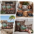 thumbnail image 5 of Christmas Truck Outdoor Waterproof Pillow Covers, Winter Snowflake Xmas Tree Wood Grain Brown Decorative Rectangle Throw Pillowcase Sofa Cushion Sham for Patio/Couch/Chair, 20"x12" 2 Pack, 5 of 8