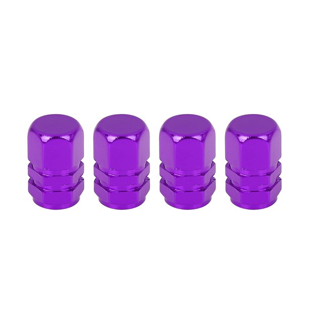 Tapas de Válvula de neumático Unique Bargains Anti-polvo Hexagonal de aluminio Aleación púrpura