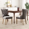 thumbnail image 4 of Vanity Art Button Tufted Velvet Upholstered Dining Chair with Wooden Legs | Contemporary Accent Chairs for Dining Room Living Room Comfortable Armless Leisure Padded Chairs, Set of 2, UC-10LG, 4 of 11