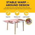 thumbnail image 4 of Pink Christmas Table Cloths for 4 Foot Rectangle Tables, Santa Snowman Snowflake Gifts Elk Patio Waterproof Elastic Fitted Tablecloths, Washable Rectangular Table Cover for Camping, 4 of 8