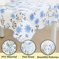 thumbnail image 5 of PiccoCasa Vinyl Tablecloth Rectangle 54" x 71" Blue Flower Pattern Waterproof, 5 of 8