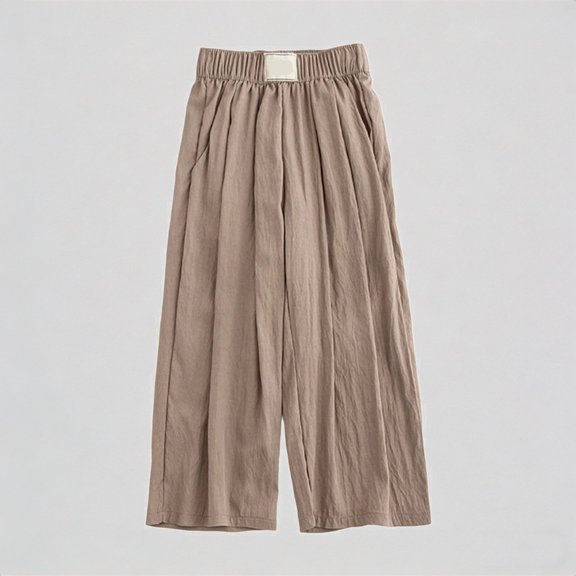 Krdevn Girls Casual Pants Wide Leg Palazzo Boho Summer Trousers for Toddler Kids Youth Comfortable Elastic Waist Lightweight Breathable,6-7 Years