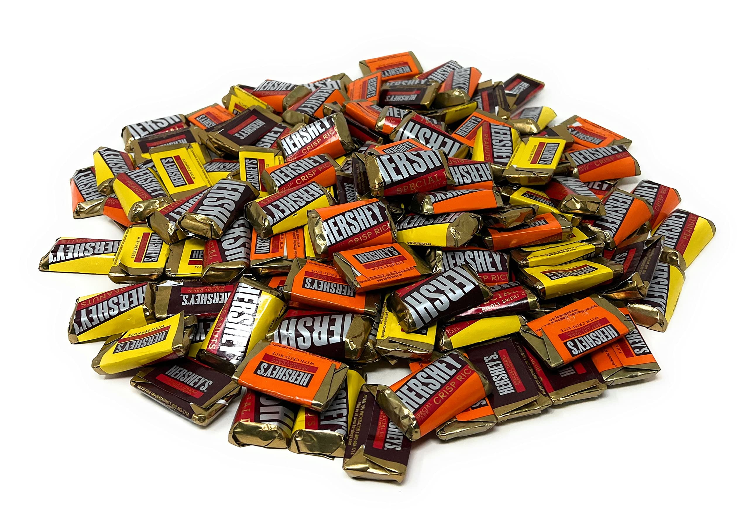 Hershey's Special Dark Favorites Mini Chocolate Bars 3 Lbs Variety Assortment Mix Individually Wrapped In Resealable Bag 150+ Pieces (48 Oz)