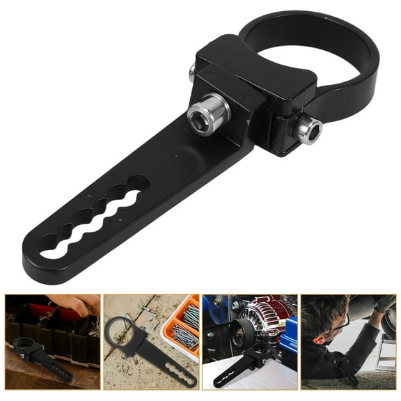 FOMIYES  2 Pcs Motorcycle Headlight Mount Front Lamp Bracket Work Black