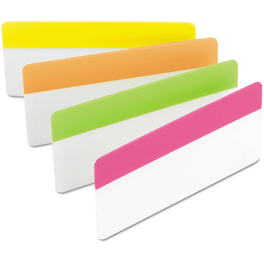 Postit Tabs, 1 in Wide, Red, Blue, Green Yellow, 100 Tabs