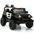 thumbnail image 3 of 12V Ride On Police Car for Girls & Boys, Battery Powered Police Jeep Cop Cars with 2.4G Remote Control,Music, Headlights, MP3 Player and Power Display,Black, 3 of 9