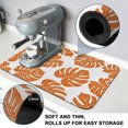 thumbnail image 4 of Orange Monstera Leaf Dish Drying Mats for Kitchen Counter, Tropical Botanical Minimalist Modern Summer Absorbent Coffee Bar Mat with Non-slip Rubber Backed Quick Drying Dish Rack Pad 16"x18", 4 of 9