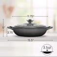 thumbnail image 5 of Rossallini Signature Olla Para Servir Antiadherente De Hierro Fundido Esmaltado Con Tapa Hermética Para Asar Perfectamente, Hornear, Saltear, Dorar Y Freír En Sartén | 3.5Q (3.3L) - Gris Ostra, 5 of 5
