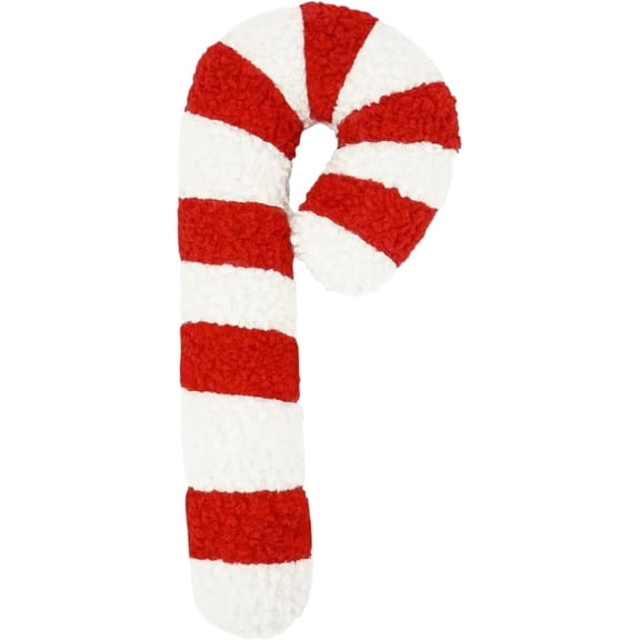 Christmas Candy Cane Pillow, Red and White Candy Cane Shaped Plush Pillow, Christmas Decorative Canes Throw Pillows, Decorative Cushion, for Sofa, Bed, Couch, Bedroom