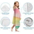 thumbnail image 7 of Colorful Watercolor Stripe Pattern Hooded Bath Towel，60"x35" for Ages 3 To 12 Kids, Quick Dry Lightweight Soft Microfiber Hood Beach Towel Cover Up for Kids, 7 of 7