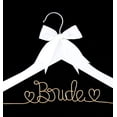thumbnail image 6 of Ella Celebration Bride to Be Wedding Dress Hanger Wooden and Wire Hangers for Brides Gowns, Dresses (White with Light Gold and Bow), 6 of 6