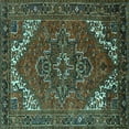 thumbnail image 1 of Ahgly Company Indoor Square Persian Turquoise Blue Traditional Area Rugs, 5' Square, 1 of 4