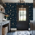 thumbnail image 6 of Peel and Stick Wallpaper Mystical Cosmic Gold Stars Crystals Moon Sun Planet Wall Mural 17.7in x 9.8ft Self Adhesive Removable Wall Paper Renter Friendly Wallpaper for Nursery Bedroom Cabinets, 6 of 8