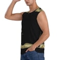 thumbnail image 3 of Bixox Men's Christmas Black Digital Paper Printed Shirt Sleeveless Fitness Tank Top-Small, 3 of 7