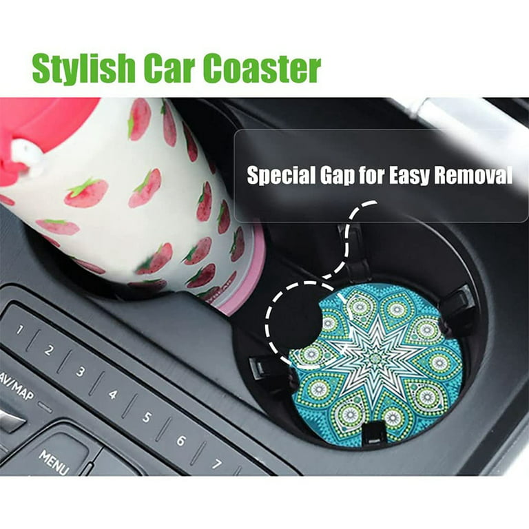 50pcs Sublimation Car Coasters Blanks,for Car Cup Coasters Project Sublimation Accessories, White