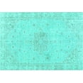 thumbnail image 1 of Ahgly Company Machine Washable Indoor Rectangle Persian Turquoise Blue Traditional Area Rugs, 3' x 5', 1 of 4